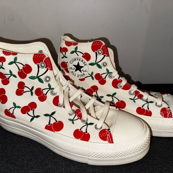 Converse Women's Red Cherry High-Top Sneakers - Picture 3 of 4
